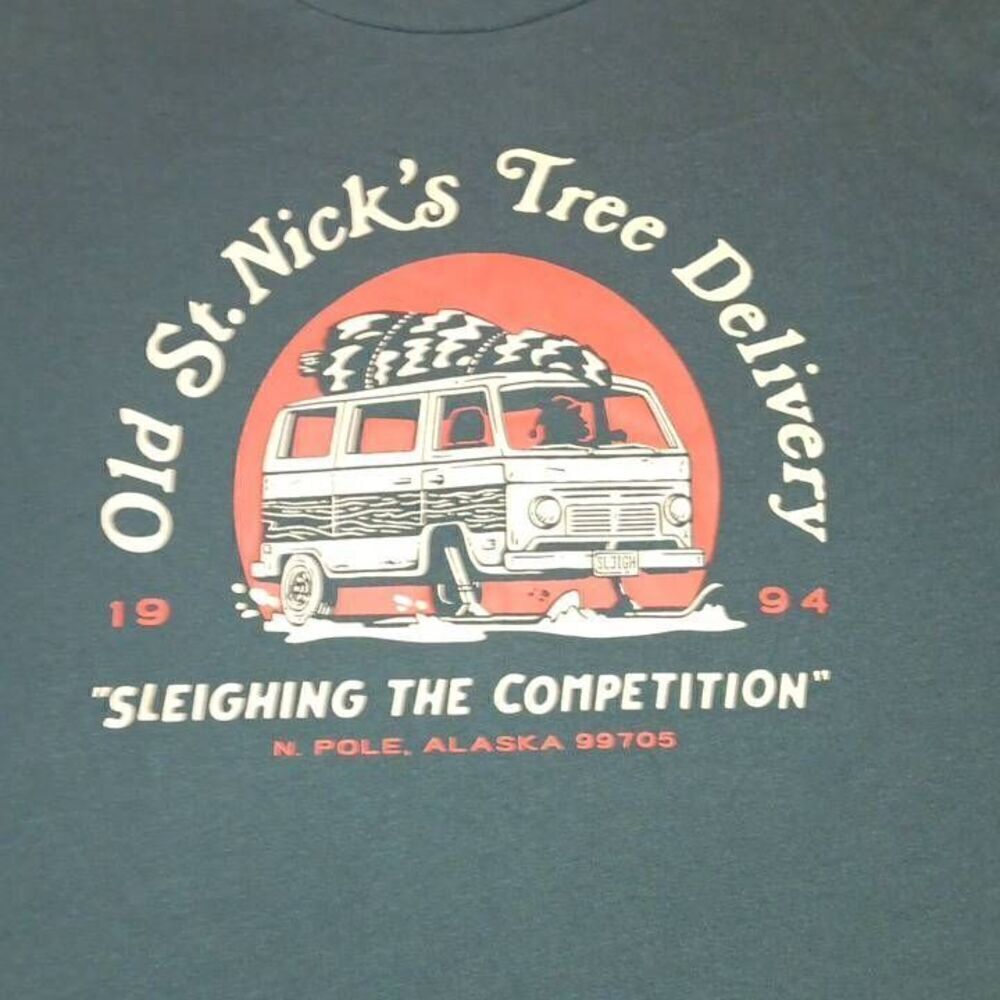 Old St. Nick's Tree Delivery Tee Size Large Christmas Tshirt Brand Old Navy C